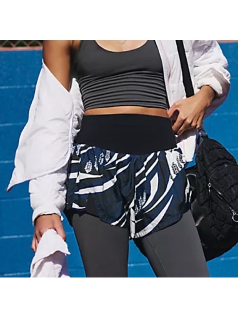Free People MOVEMENT Carpe Diem Buti Logo Print Shorts